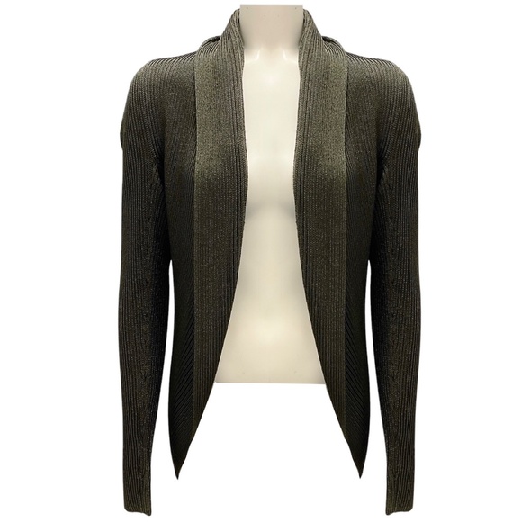 RALPH LAUREN BLACK LABEL OLIVE GREEN METALLIC KNIT SWEATER - Picture 1 of 4